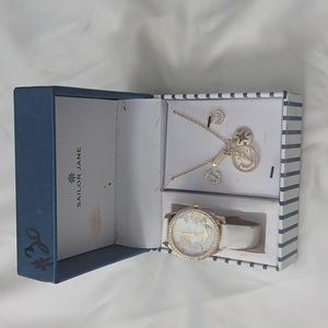 Brand new, never worn sailor watch earring necklace with Arnaments attached